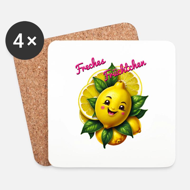 Freches Früchtchen - Untersetzer (4er-Set) - Weiß