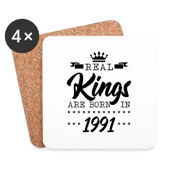 kings born in 1991 - Untersetzer (4er-Set) - Weiß - Vorne
