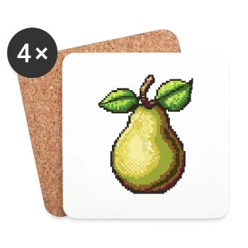 Birne Pixel Symbol - Untersetzer (4er-Set) - Weiß - Vorne