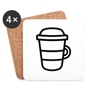 Kaffeebecher - Untersetzer (4er-Set) - Weiß - Vorne