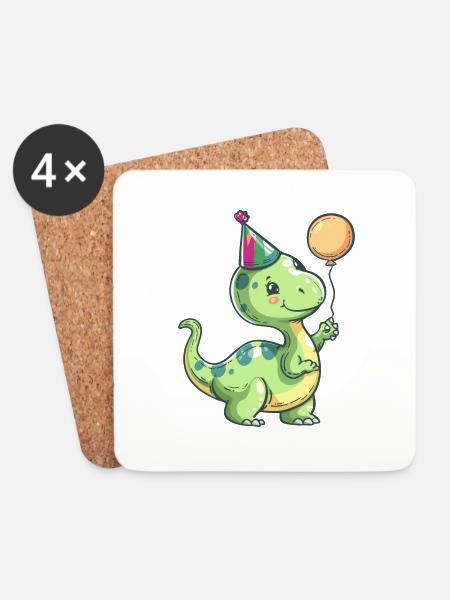 Dinosaurier brontosaurus Geburtstag Baby - Untersetzer (4er-Set) - Weiß