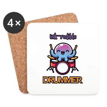 Ink-redible drummer! - Coasters (set of 4) - white - Front