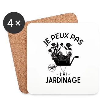 jardinage humour jardin jardinier jardinière - Dessous de verre (lot de 4) - blanc - Devant