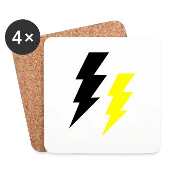 lightning thunder - Coasters (set of 4) - white - Front