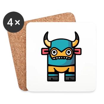 Taurus Halloween Comic Funny - Coasters (set of 4) - white - Front