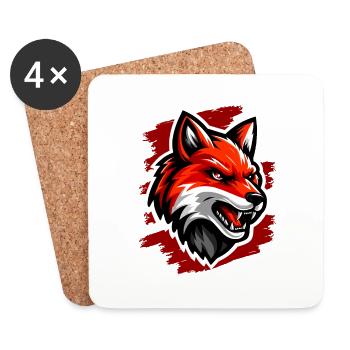 Roter Foxx - Untersetzer (4er-Set) - Weiß - Vorne