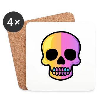 Zombie Halloween Skeleton - Coasters (set of 4) - white - Front