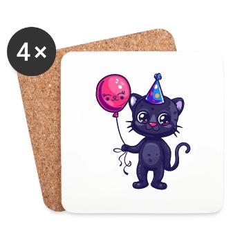 Panther Geburtstag Baby - Untersetzer (4er-Set) - Weiß - Vorne
