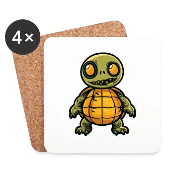Turtle Halloween Comic Funny - Coasters (set of 4) - white - Front