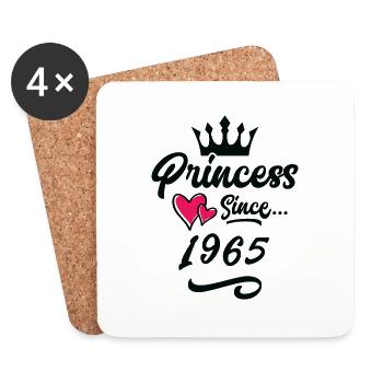 1965 Prinzessin Geburtstag - Untersetzer (4er-Set) - Weiß - Vorne