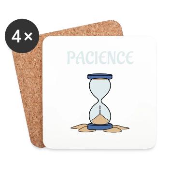 Sablier pacience - Dessous de verre (lot de 4) - blanc - Devant
