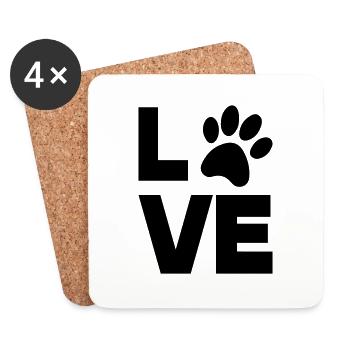 paw love - Coasters (set of 4) - white - Front