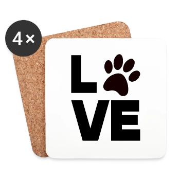 paw love - Coasters (set of 4) - white - Front