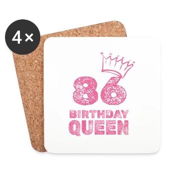 Geburtstag 86 - Untersetzer (4er-Set) - Weiß - Vorne