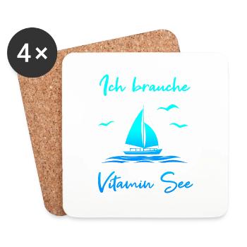 Ich brauche Vitamin See - Untersetzer (4er-Set) - Weiß - Vorne