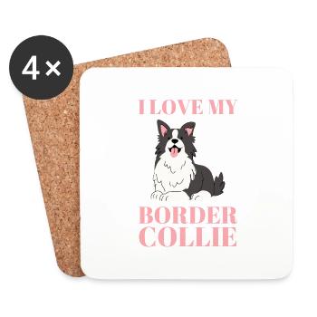 I love my border collie - Coasters (set of 4) - white - Front