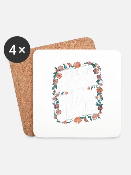 Jesus gibt Kraft Geschenk für Christen Klassisches - Untersetzer (4er-Set) - Weiß