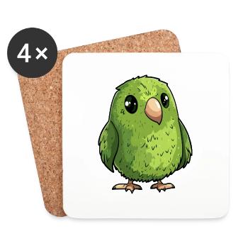 small kakapo from New Zealand - Coasters (set of 4) - white - Front