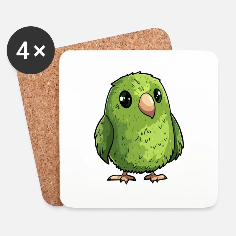 kleiner Kakapo aus Neuseeland - Untersetzer (4er-Set) - Weiß