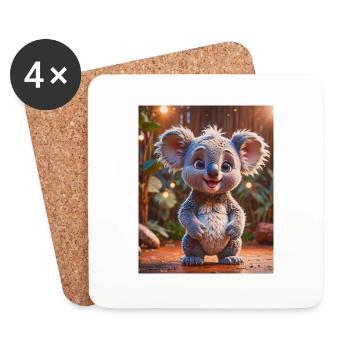 super süßes australisches Tier Down Under Koala Bär - Untersetzer (4er-Set) - Weiß - Vorne
