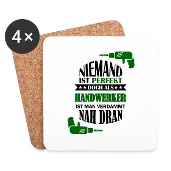 Nobody is perfect but as a craftsman - Coasters (set of 4) - white - Front
