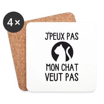 Chat mignon Ragdoll chaton doux - Dessous de verre (lot de 4) - blanc - Devant
