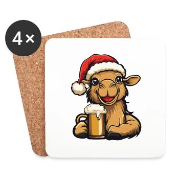 Kamel Bier Xmas Weihnachten - Untersetzer (4er-Set) - Weiß - Vorne