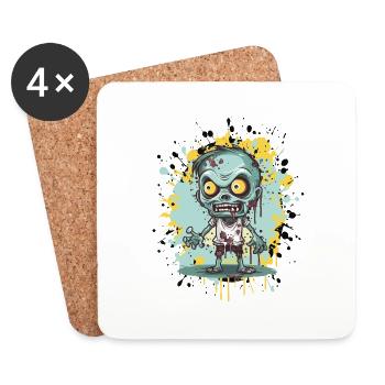 Zombie Comic - Untersetzer (4er-Set) - Weiß - Vorne
