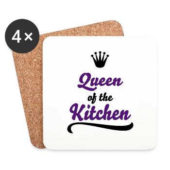 Cadeaux amusants pour les femmes qui aiment cuisiner - Dessous de verre (lot de 4) - blanc - Devant