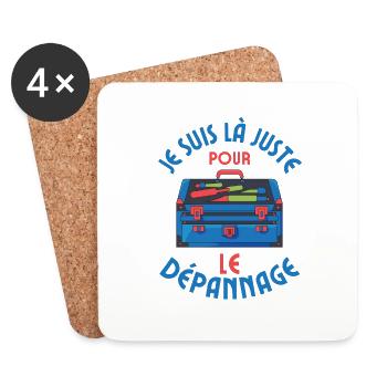 Je suis là juste pour le dépannage dépanner - Dessous de verre (lot de 4) - blanc - Devant