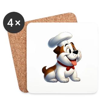 English Bulldog 4 - Coasters (set of 4) - white - Front