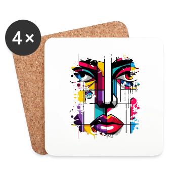 Frauen Girl Power Design Kunst Weiblicher Feminismus Symbol - Untersetzer (4er-Set) - Weiß - Vorne