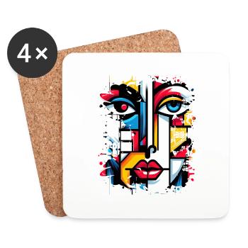 Frauen Girl Power Design Kunst Weiblicher Feminismus Symbol - Untersetzer (4er-Set) - Weiß - Vorne