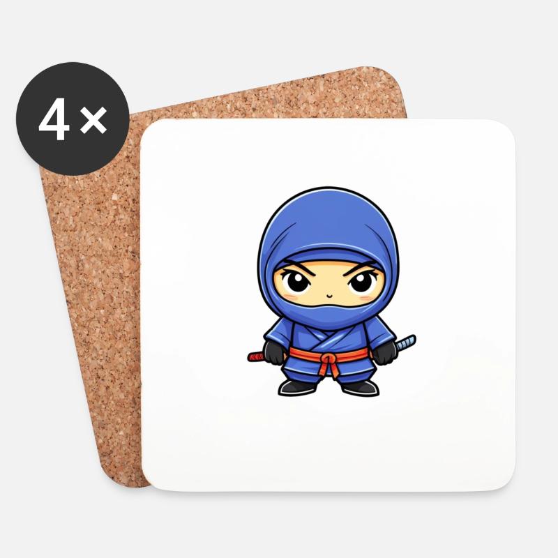 Animi Ninja - Untersetzer (4er-Set) - Weiß