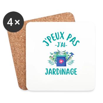 Jardinage jardin jardiner - Dessous de verre (lot de 4) - blanc - Devant