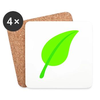 Green Beautiful Leaf Eco Spring Summer Nature - Coasters (set of 4) - white - Front