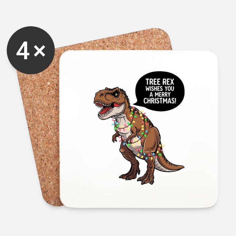 Tree Rex - Coasters (set of 4) - white
