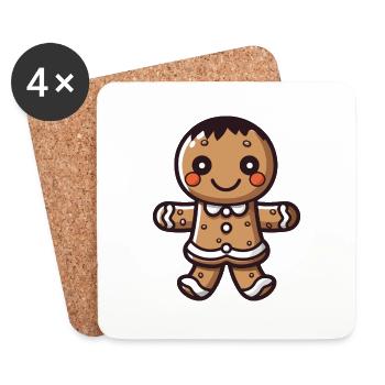 Gingerbread Boy - Coasters (set of 4) - white - Front