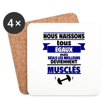 les meilleurs deviennent musclés - Dessous de verre (lot de 4) - blanc - Devant