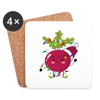 Beetroot in celebration! - Coasters (set of 4) - white - Front