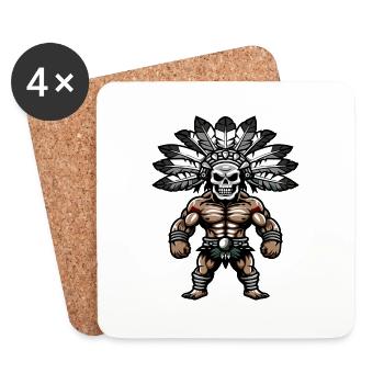 atztek skull - Untersetzer (4er-Set) - Weiß - Vorne