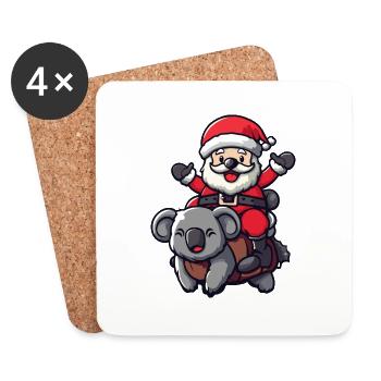 Koala Santa Claus - Coasters (set of 4) - white - Front