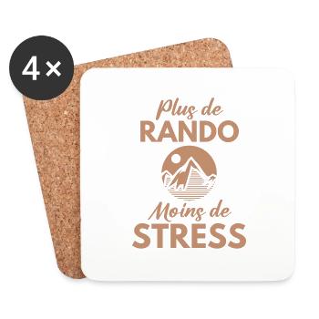 Humour randonnée - Dessous de verre (lot de 4) - blanc - Devant
