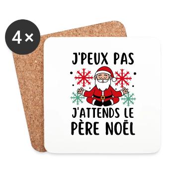Je peux pas j attends le père Noël - Dessous de verre (lot de 4) - blanc - Devant