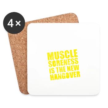 Les douleurs musculaires sont la nouvelle gueule de bois - Dessous de verre (lot de 4) - blanc - Devant