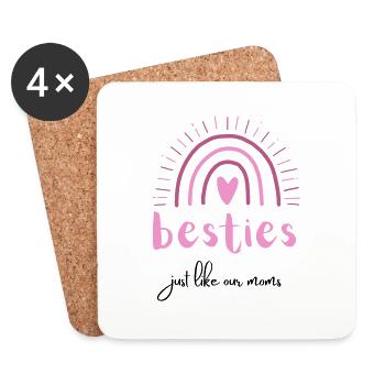 besties just like our moms | beste Freunde - Untersetzer (4er-Set) - Weiß - Vorne