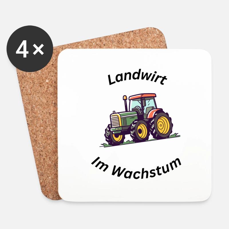 Landwirt im Wachstum - Untersetzer (4er-Set) - Weiß