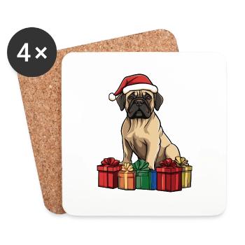 Mastiff Dog Christmas Gifts - Coasters (set of 4) - white - Front