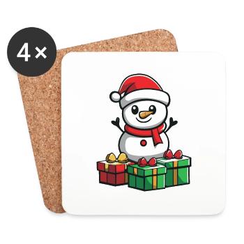 Snowman Christmas Gifts - Coasters (set of 4) - white - Front