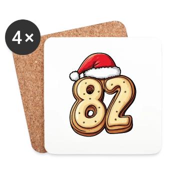 82 Number Christmas Cookie - Coasters (set of 4) - white - Front